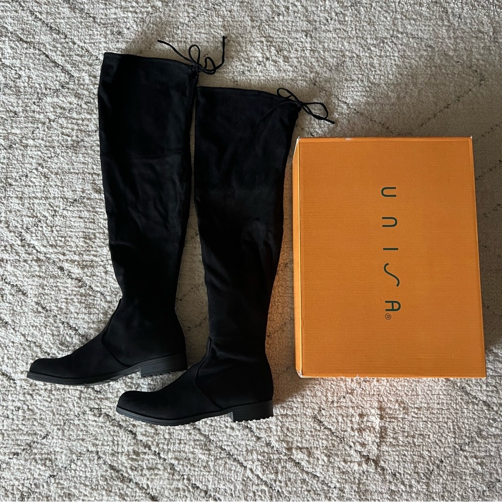 Unisa Careana Black Over the Knee Boots